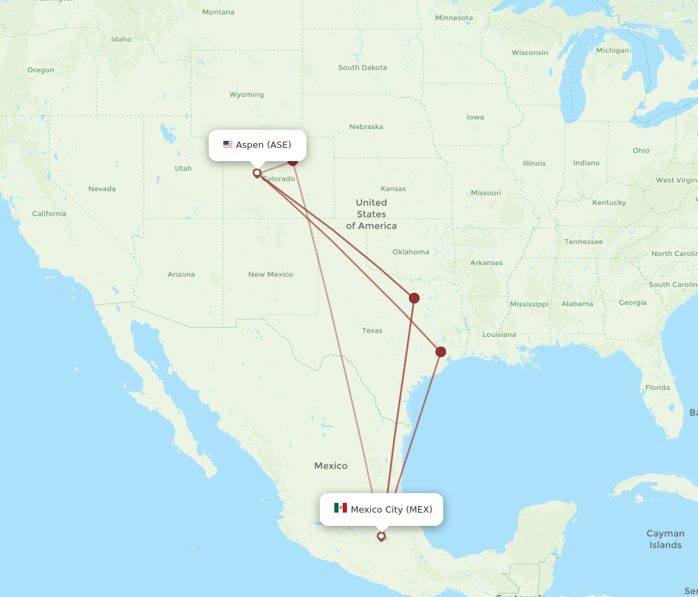 MEX-ASE flight routes