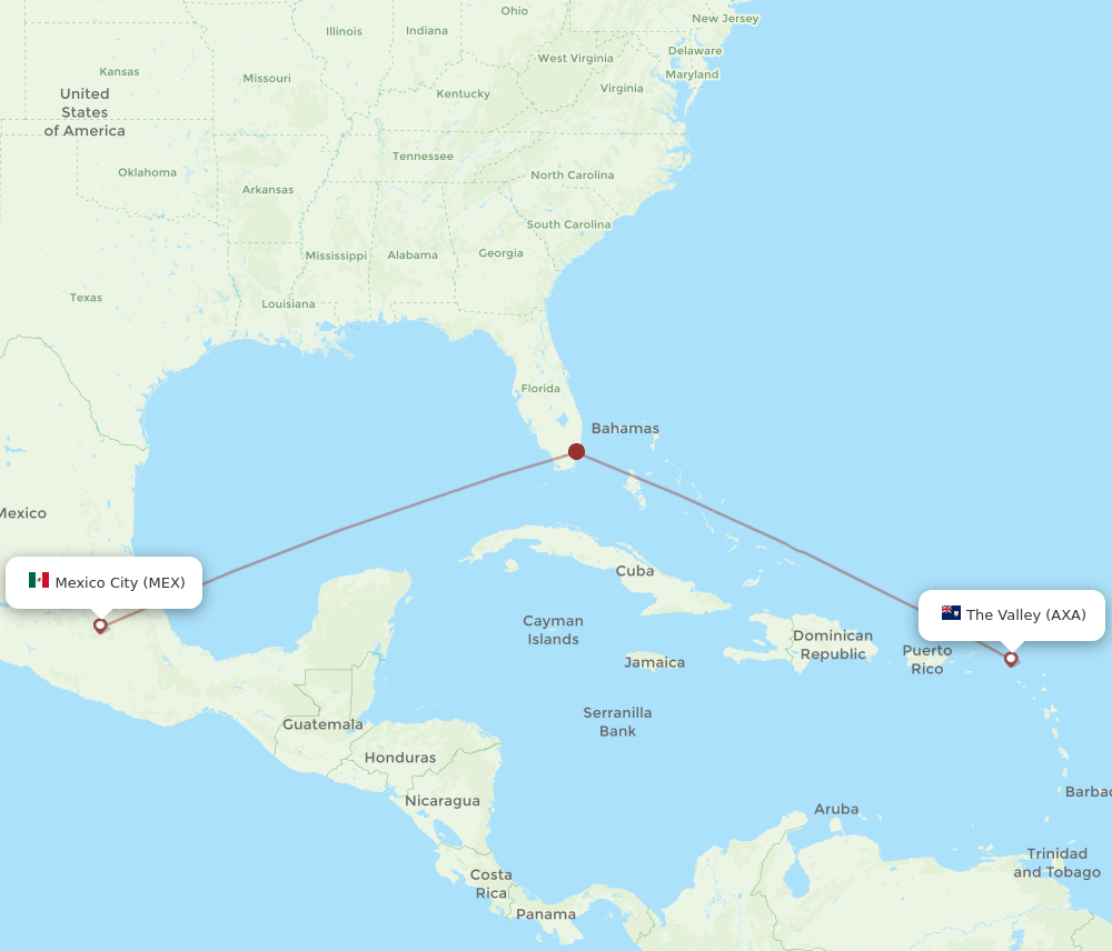 MEX to AXA flights and routes map