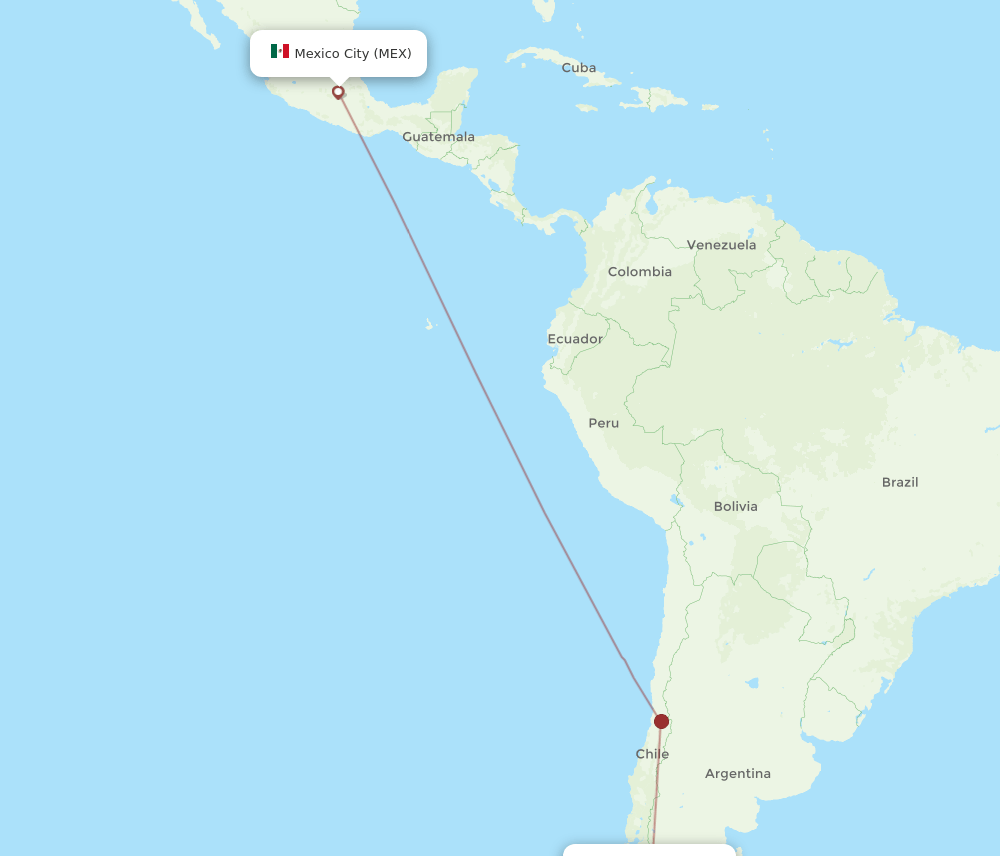 MEX-BBA flight routes