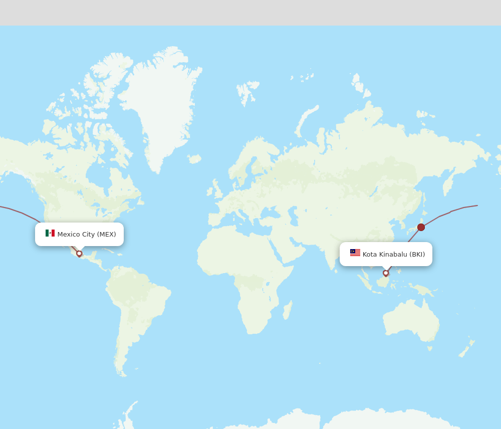 MEX-BKI flight routes