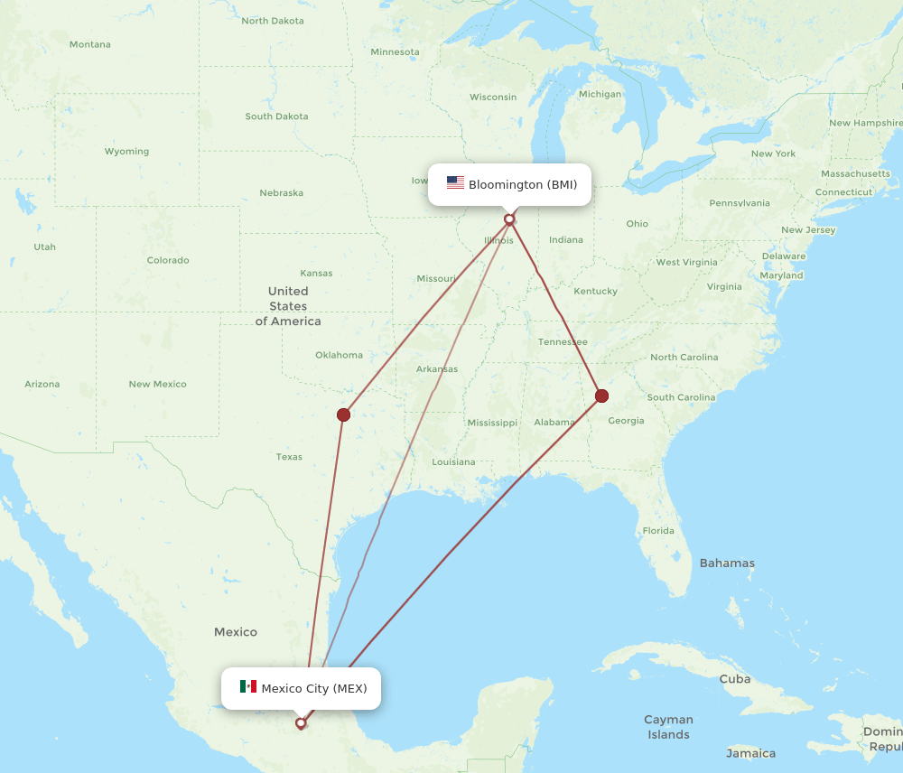 MEX-BMI flight routes