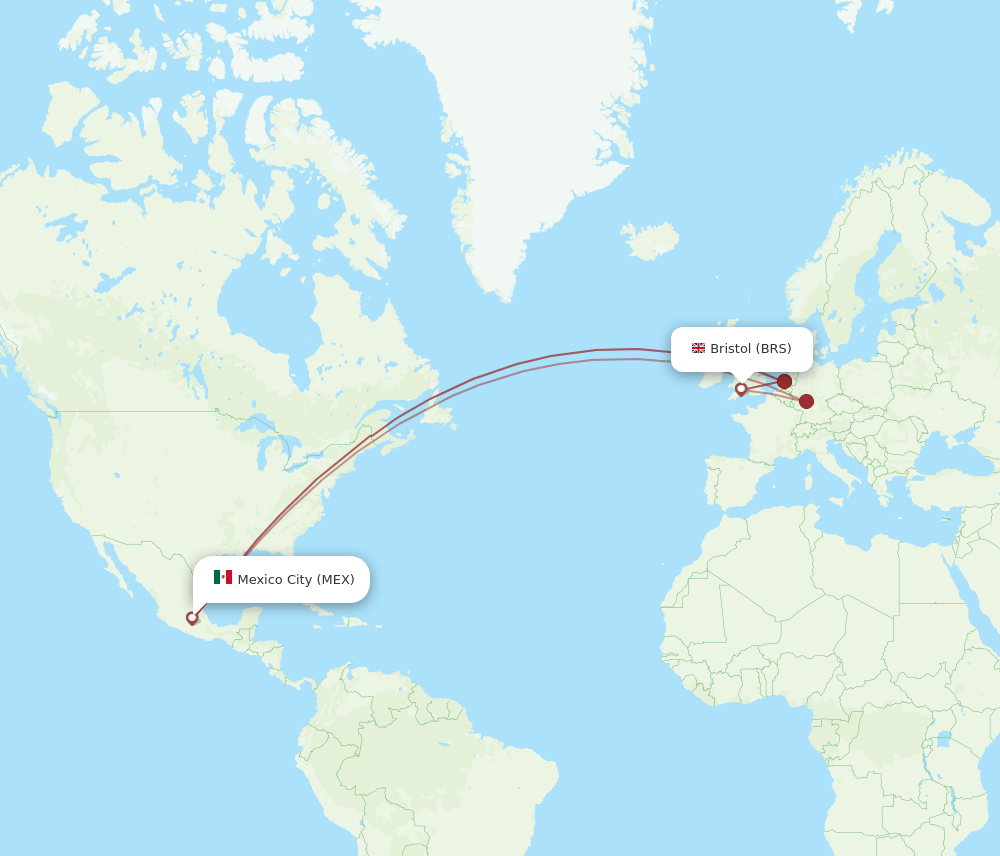 MEX to BRS flights and routes map