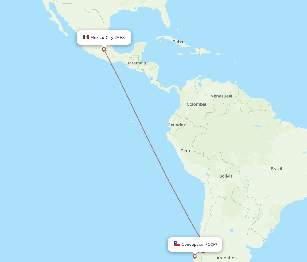 MEX-CCP flight routes