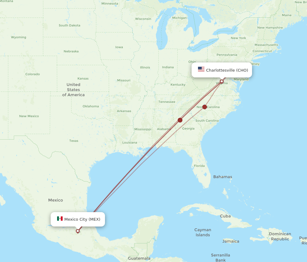 MEX-CHO flight routes