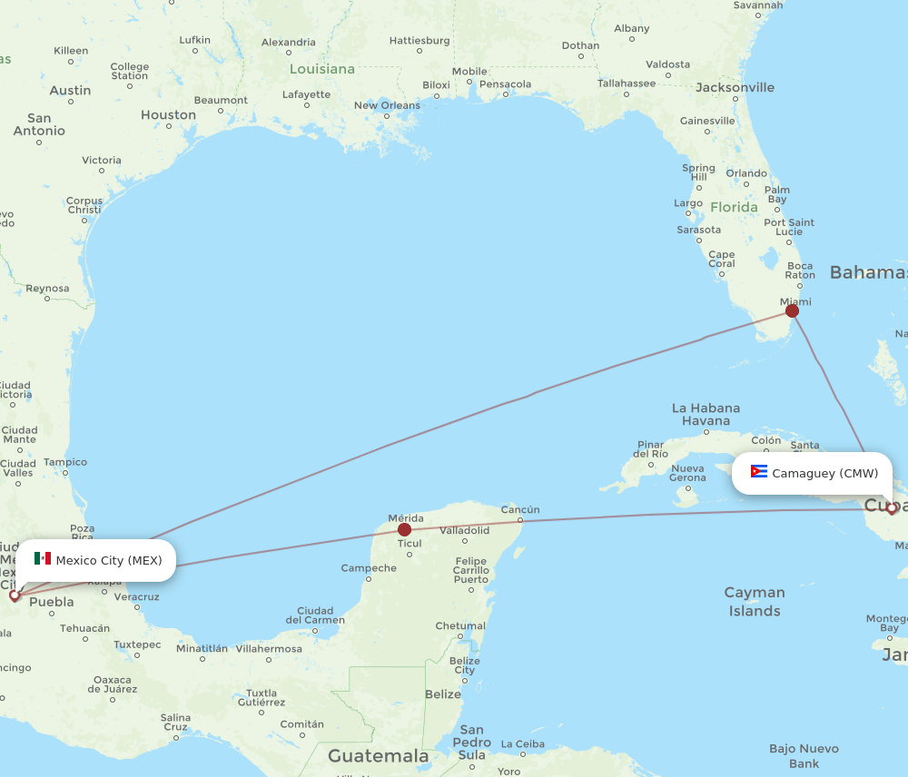 MEX-CMW flight routes