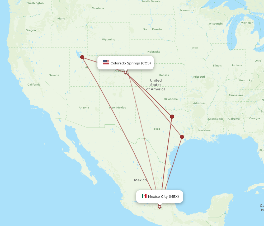 MEX-COS flight routes