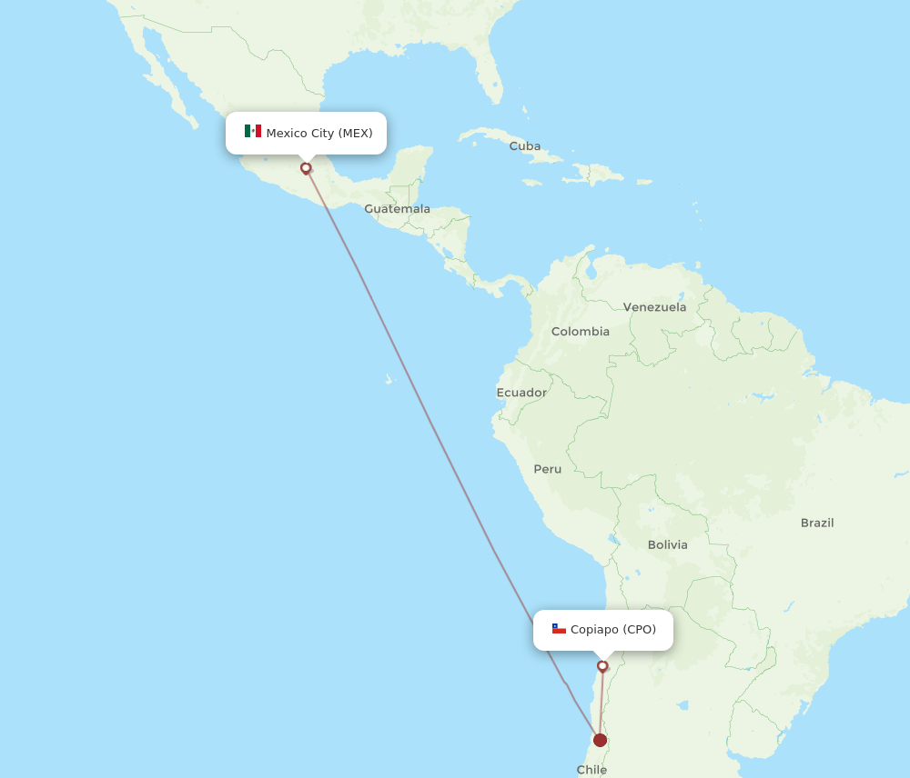 MEX-CPO flight routes
