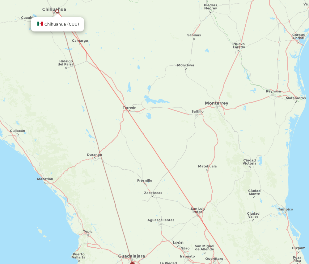 MEX-CUU flight routes