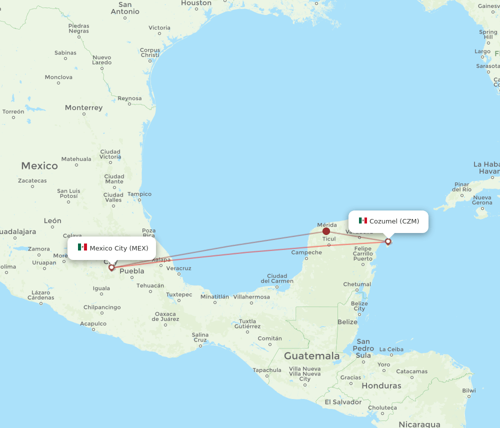 MEX-CZM flight routes
