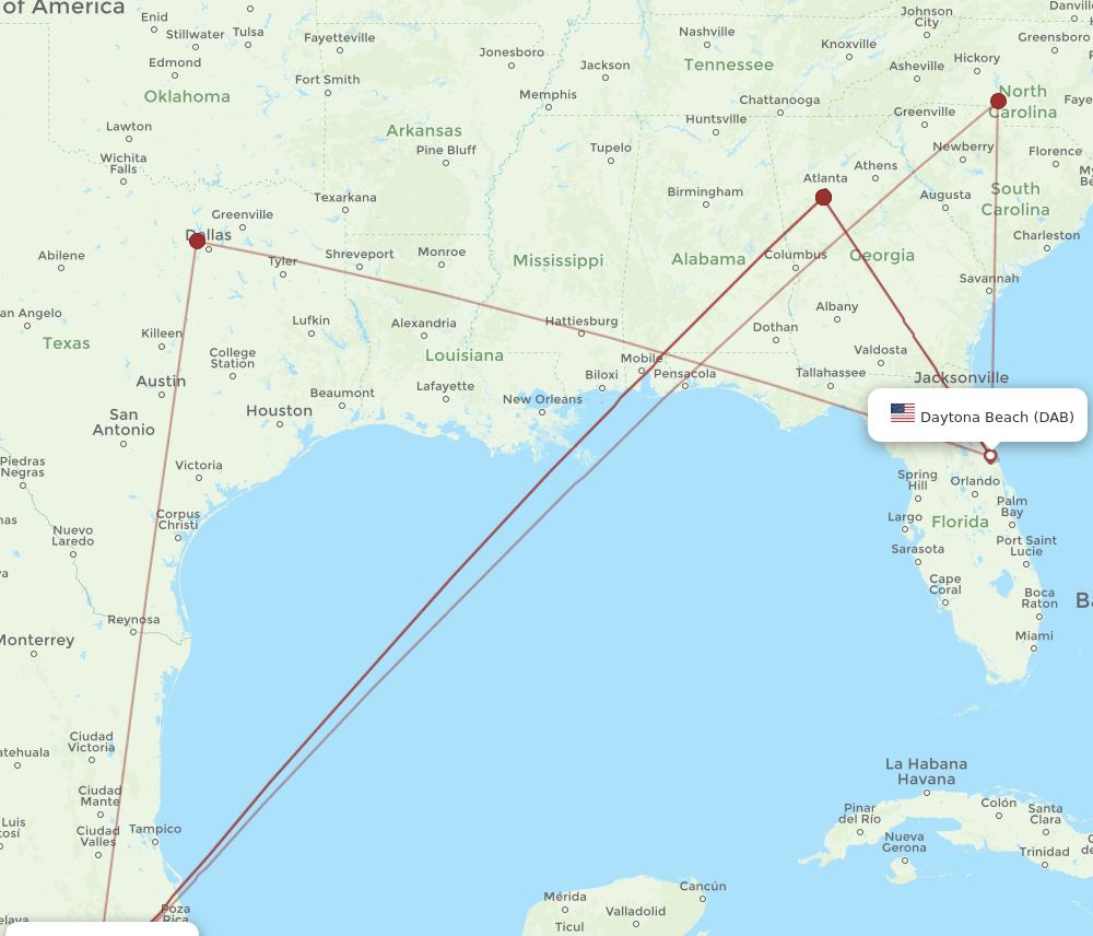 MEX-DAB flight routes