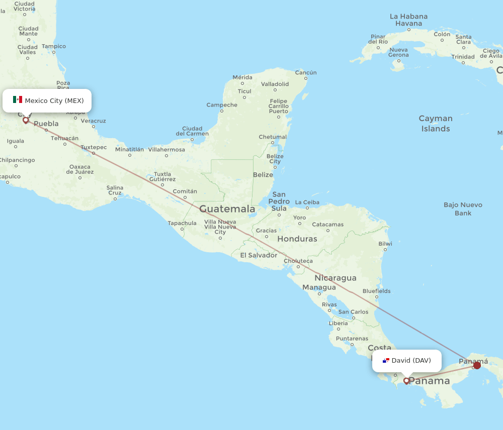 MEX-DAV flight routes