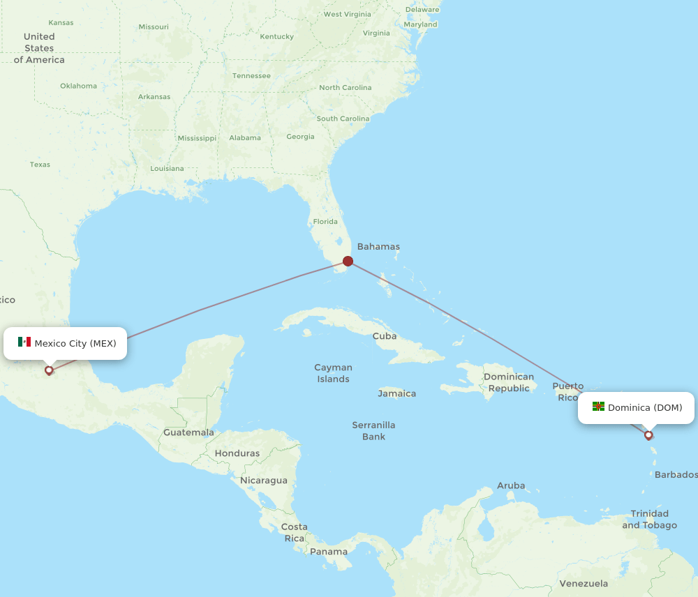MEX-DOM flight routes