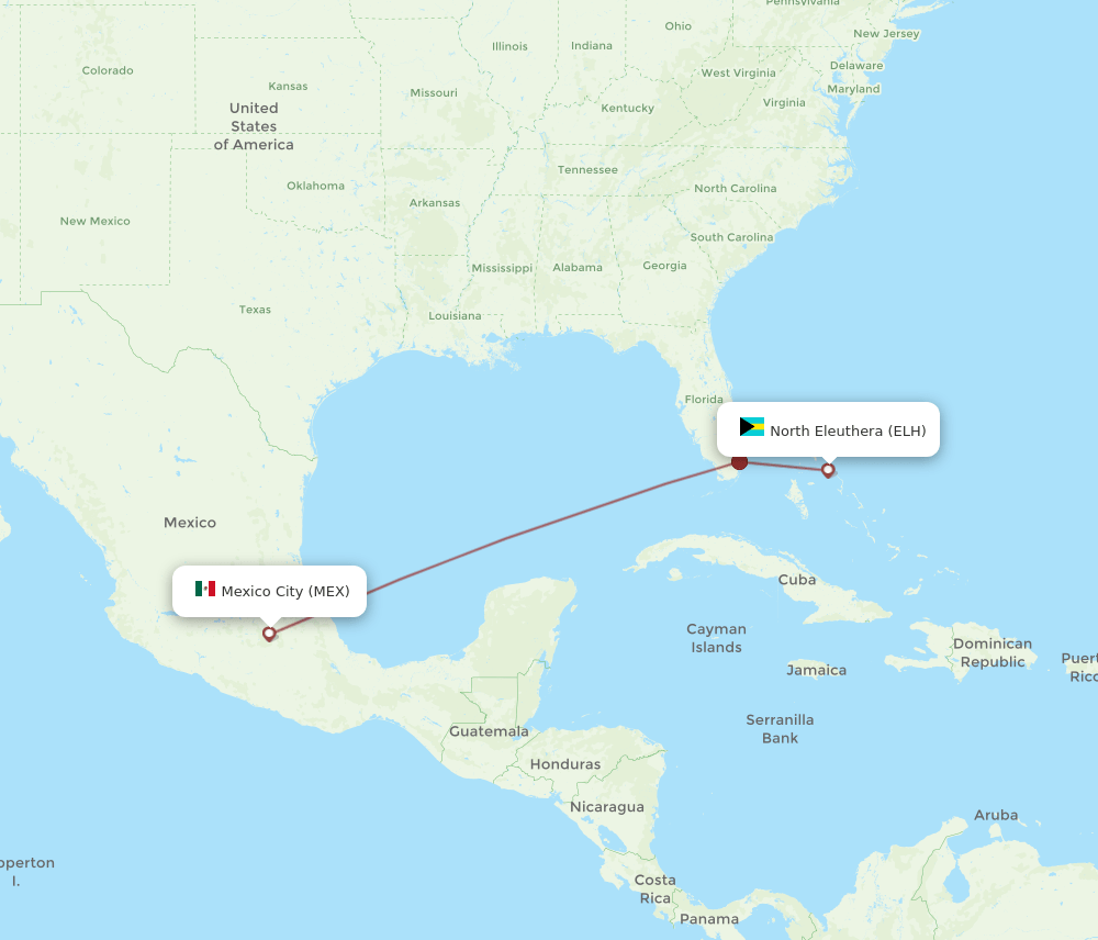 MEX-ELH flight routes