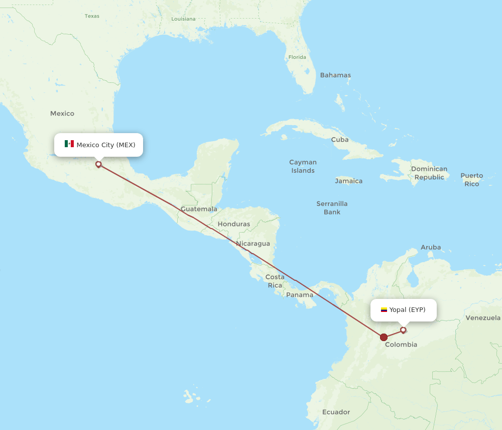 MEX-EYP flight routes
