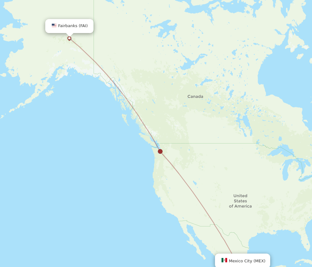 MEX-FAI flight routes