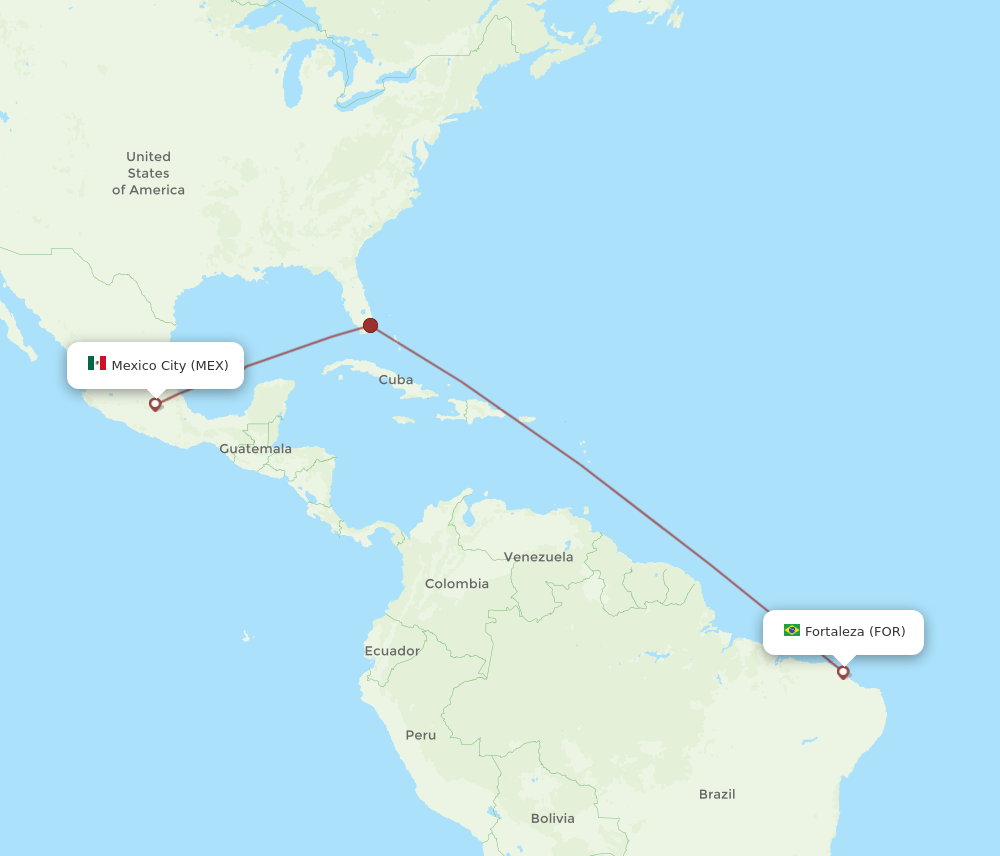 MEX-FOR flight routes
