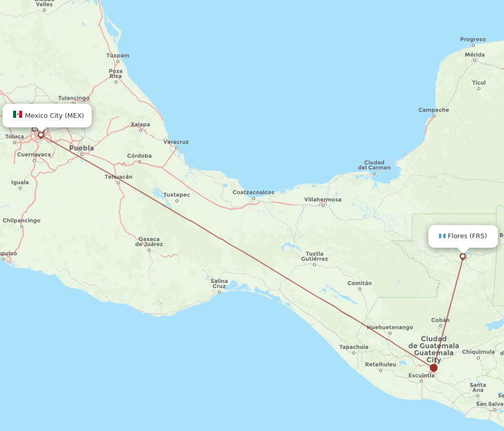 MEX-FRS flight routes