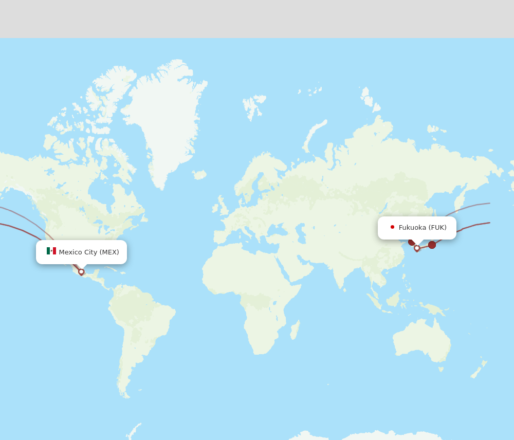 MEX-FUK flight routes