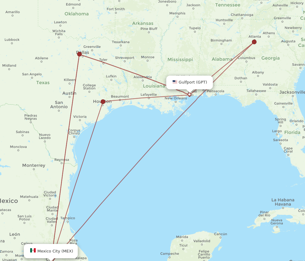 MEX-GPT flight routes