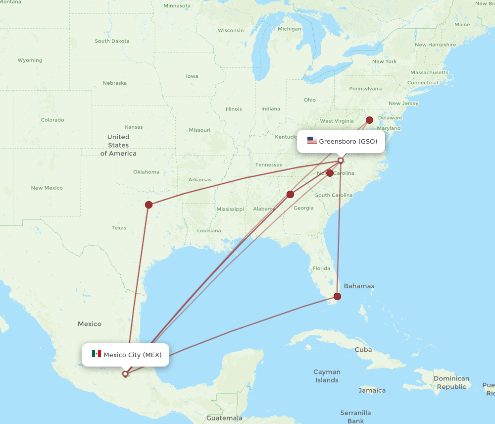 MEX-GSO flight routes