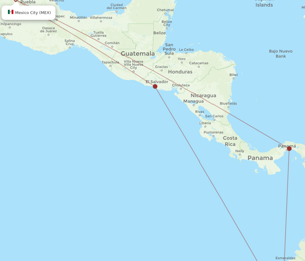 MEX-GYE flight routes