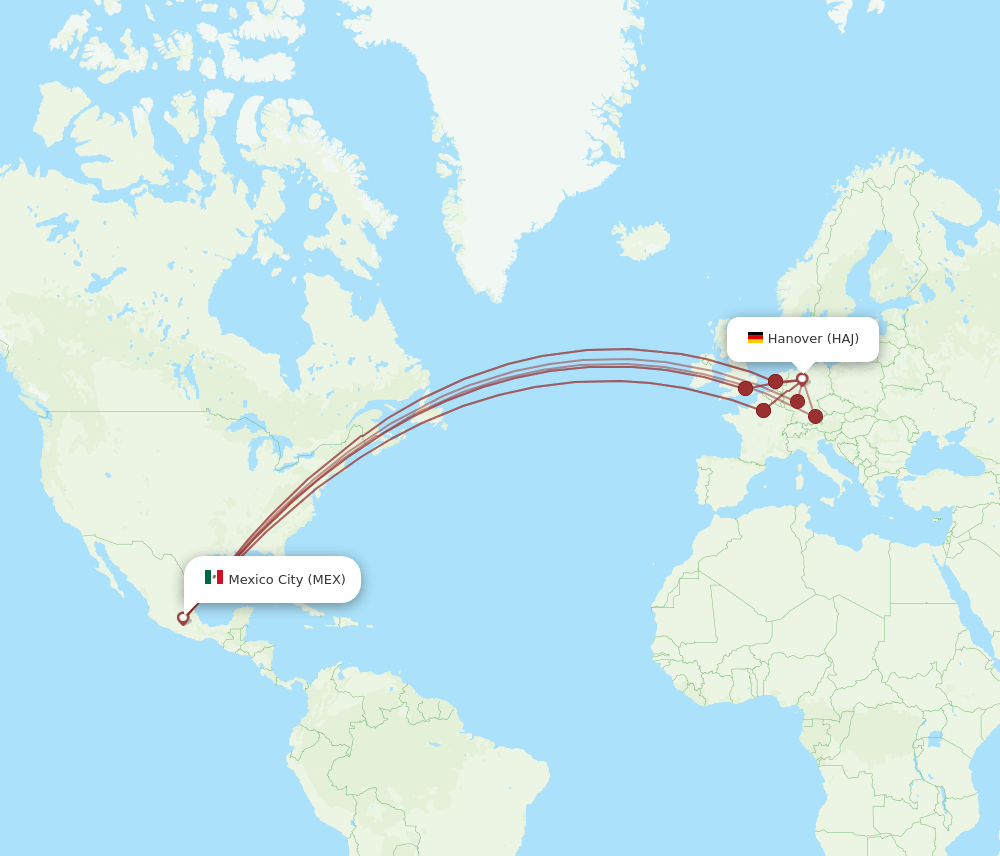 MEX-HAJ flight routes