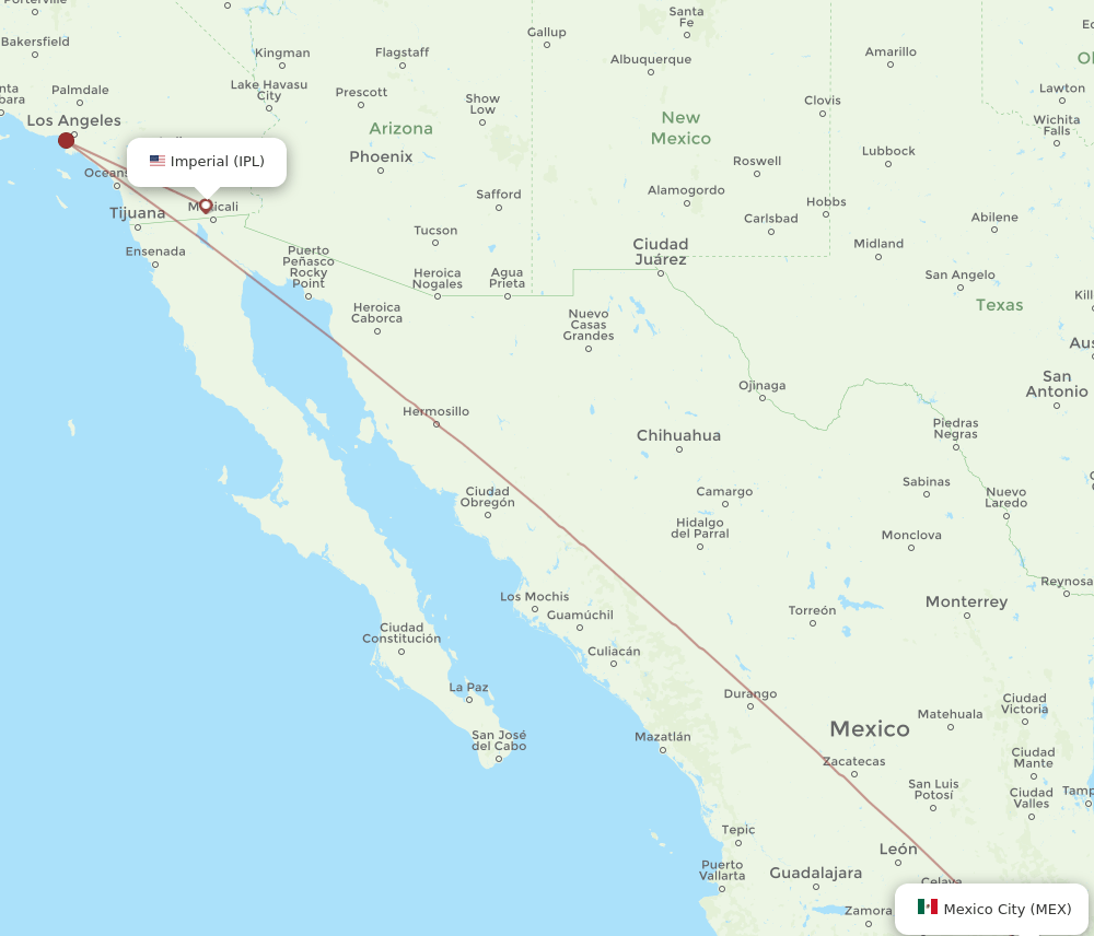 MEX-IPL flight routes