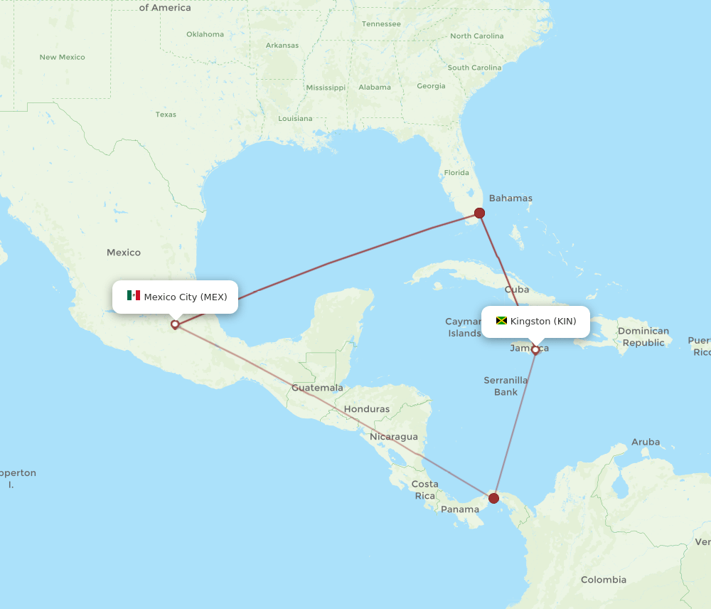 MEX-KIN flight routes