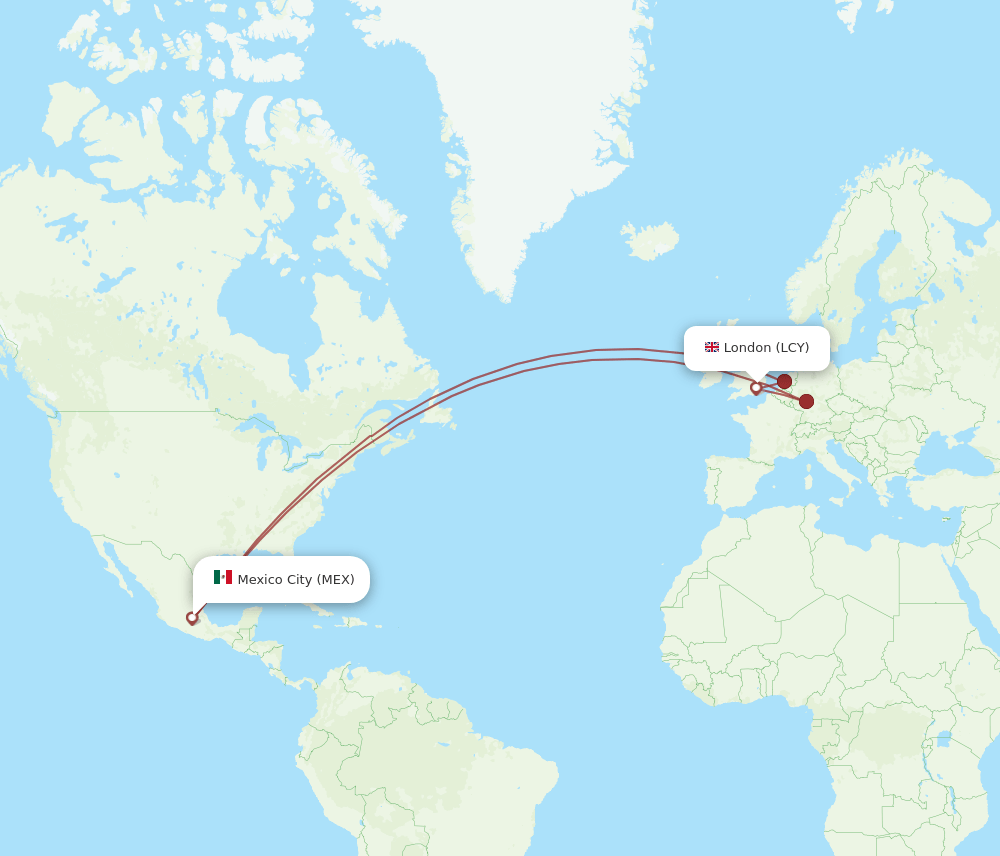 MEX-LCY flight routes