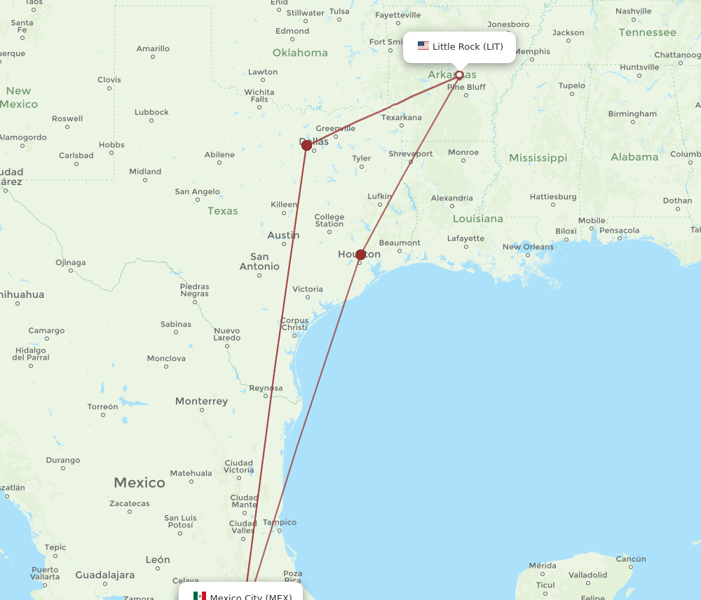 MEX-LIT flight routes