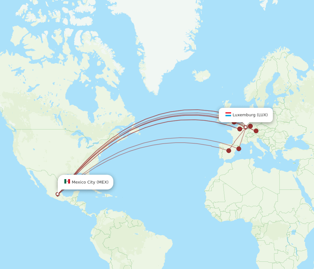 MEX-LUX flight routes