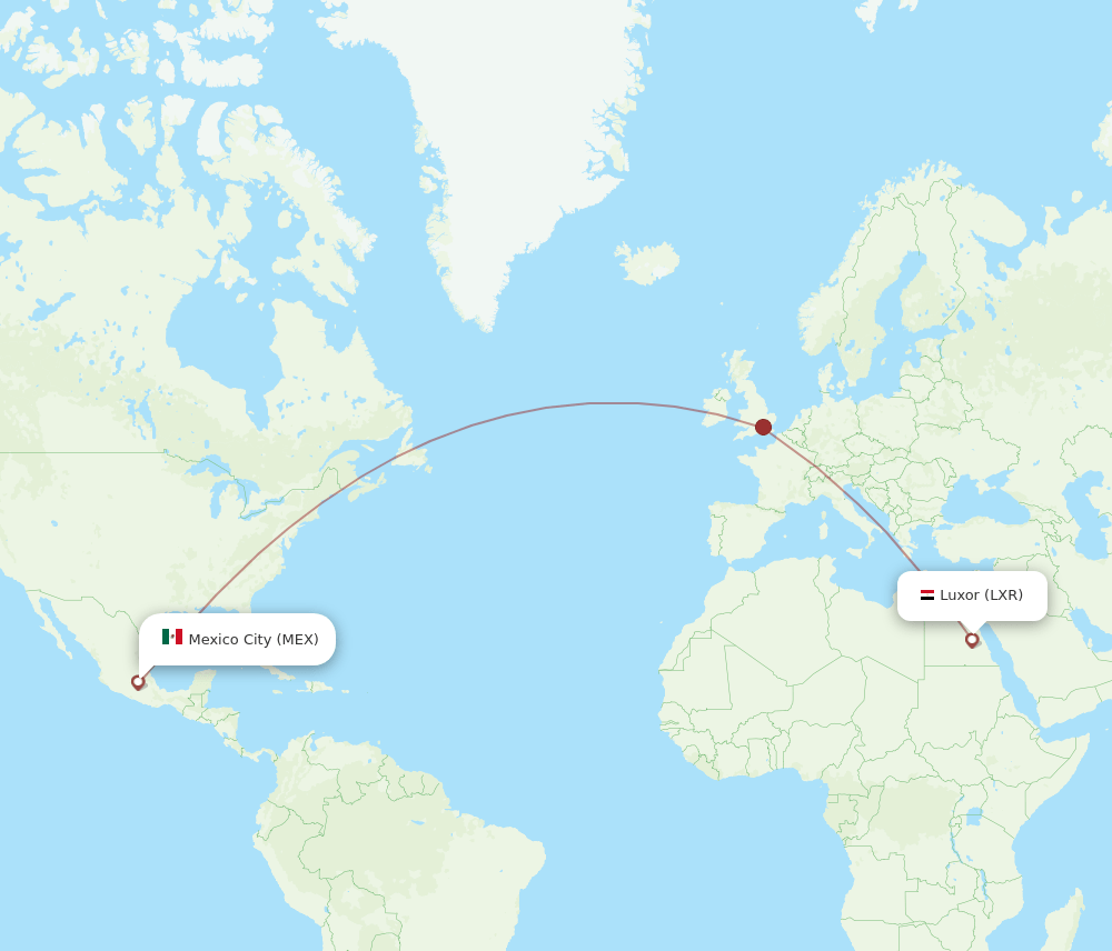 MEX-LXR flight routes