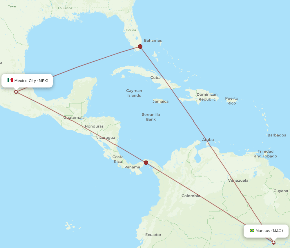 MEX-MAO flight routes
