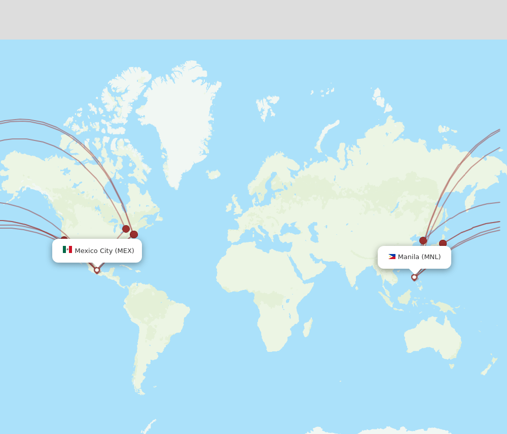 MEX-MNL flight routes