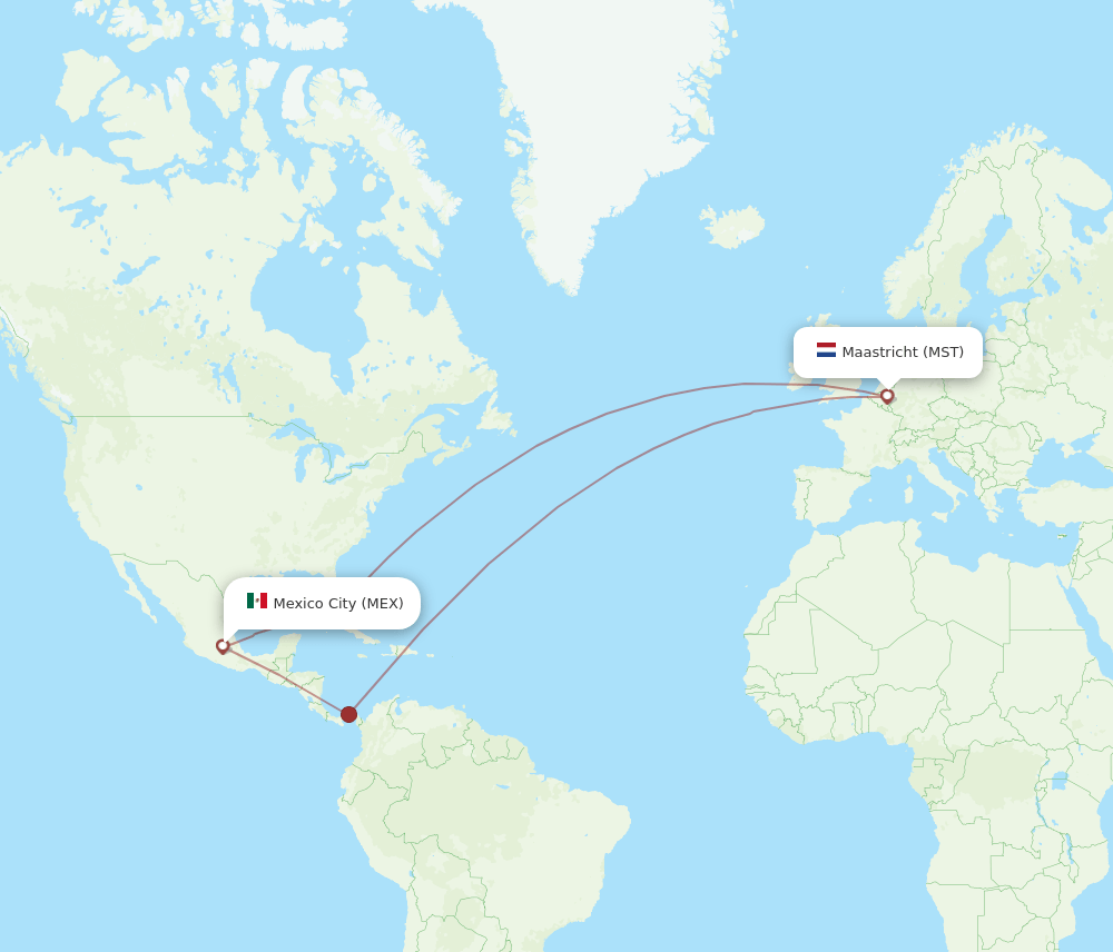 MEX-MST flight routes