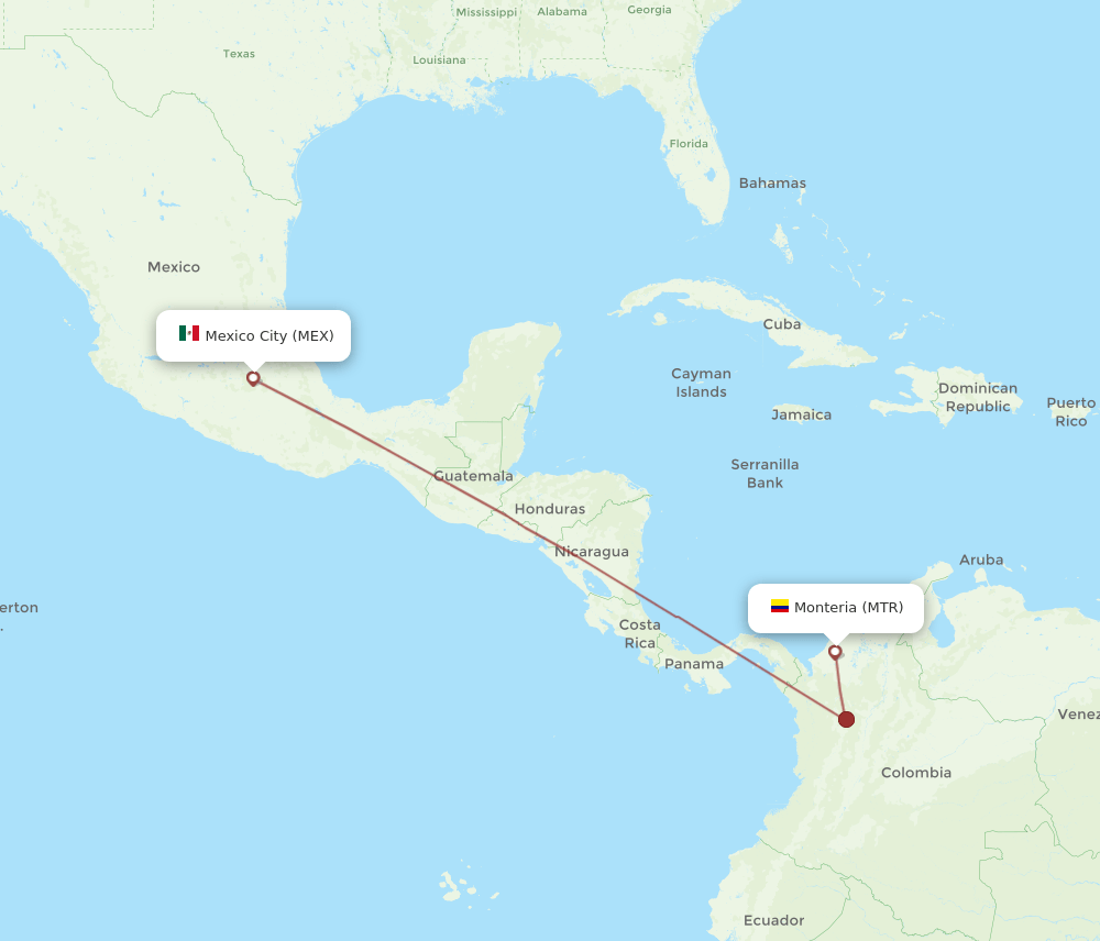 MEX-MTR flight routes
