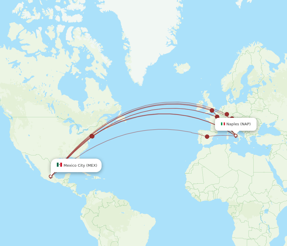 MEX-NAP flight routes