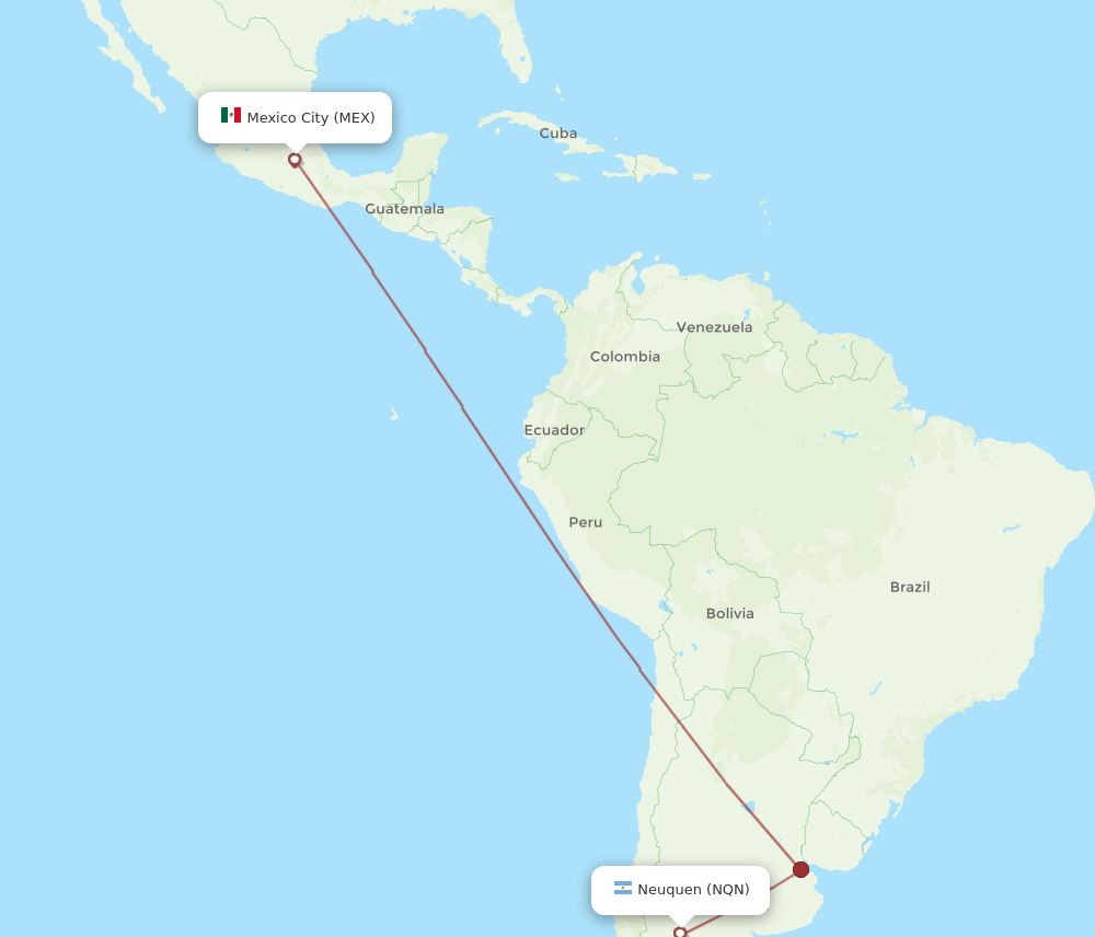 MEX-NQN flight routes