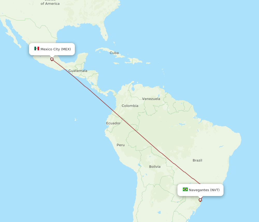 MEX-NVT flight routes