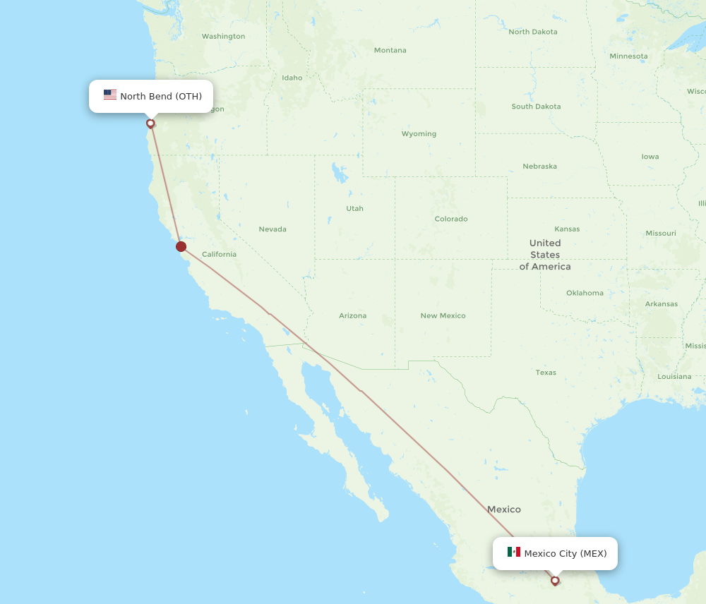 MEX-OTH flight routes