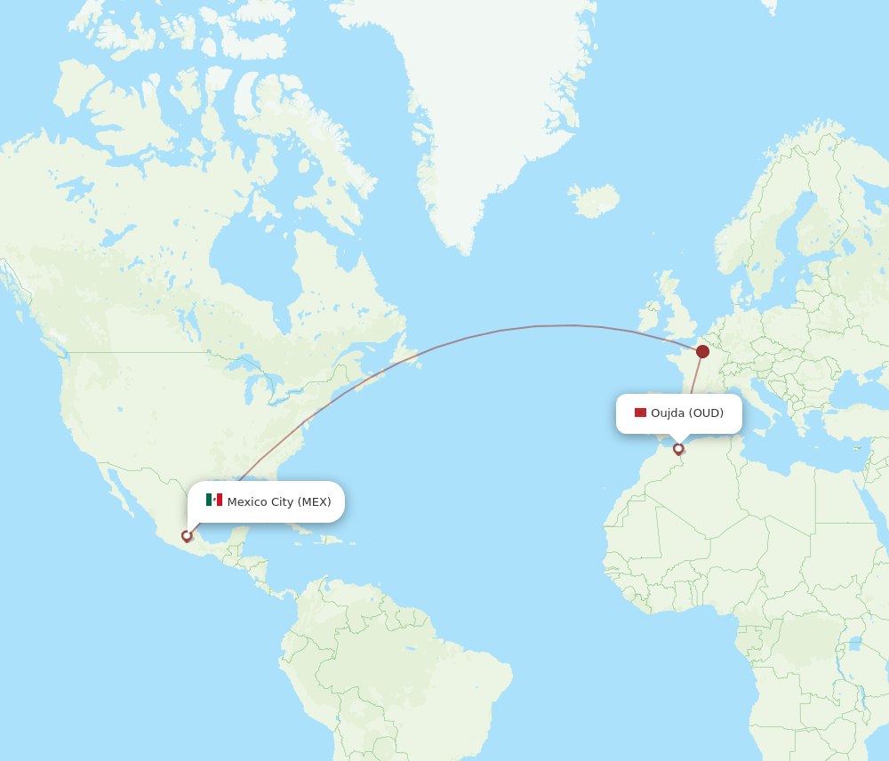 MEX-OUD flight routes