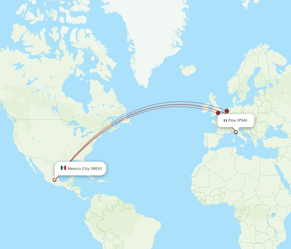 MEX-PSA flight routes
