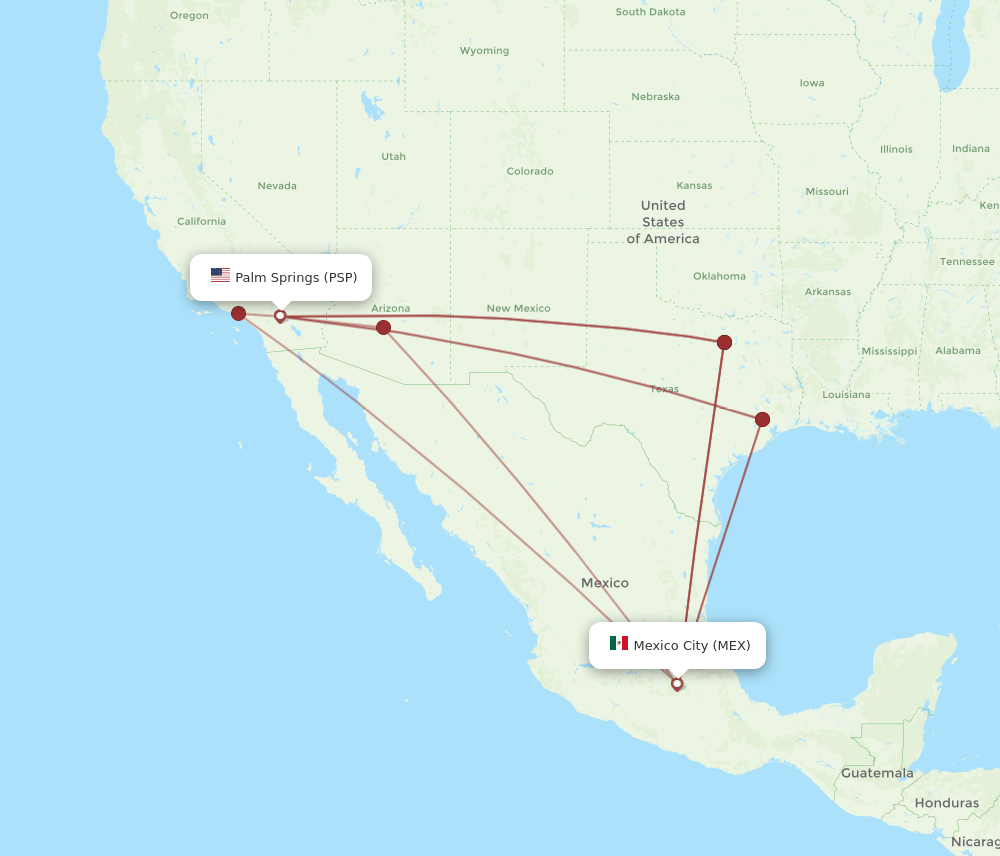 MEX-PSP flight routes