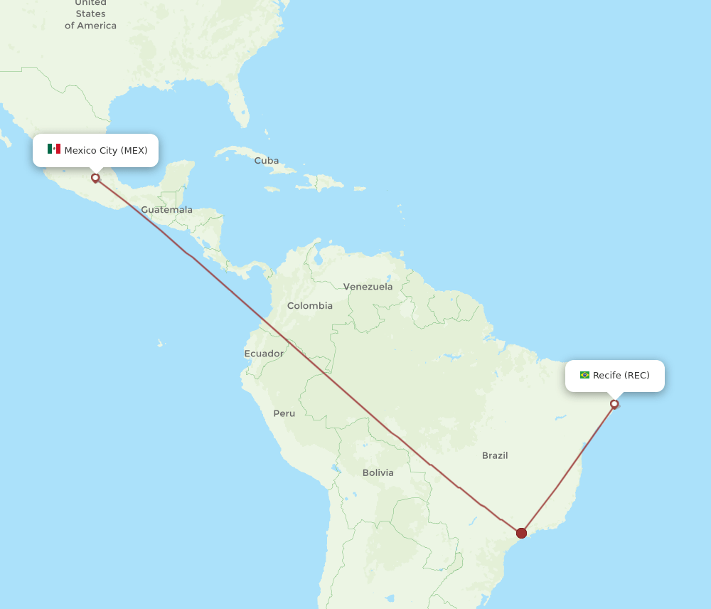 MEX-REC flight routes