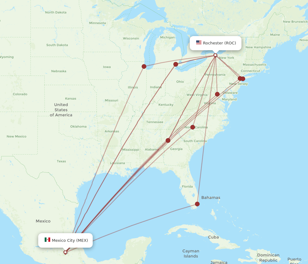 MEX-ROC flight routes