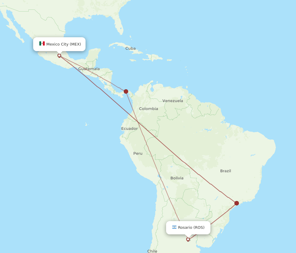 MEX-ROS flight routes