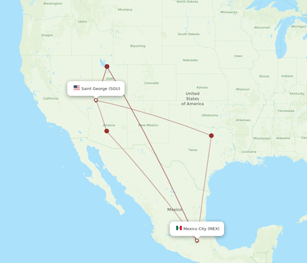 MEX-SGU flight routes