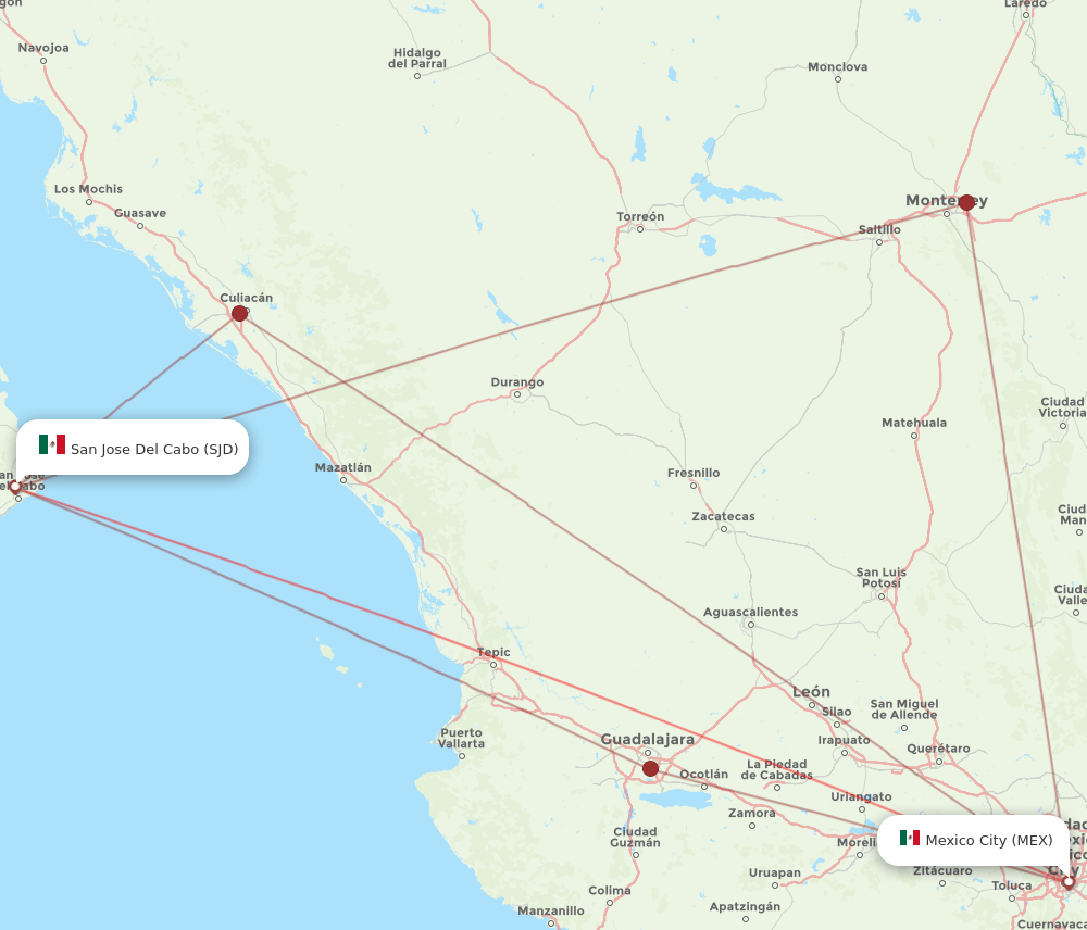 MEX-SJD flight routes