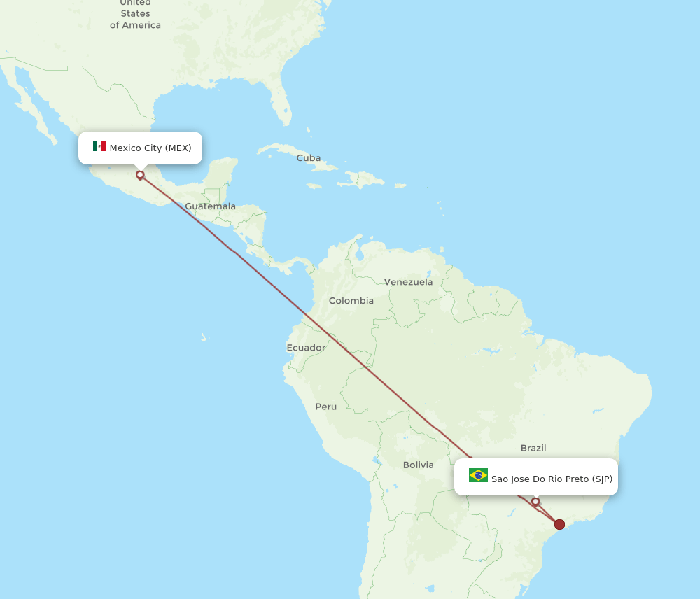 MEX-SJP flight routes
