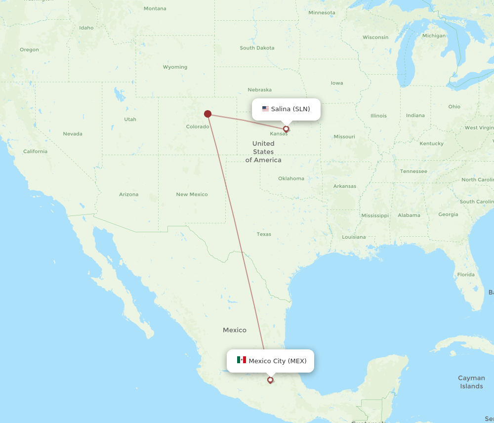 MEX-SLN flight routes